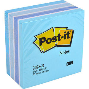 Post-it 2028 B Yapışkanlı Not Kağıdı 76 mm x 76 mm Gökkuşağı  Mavi 450 Yaprak