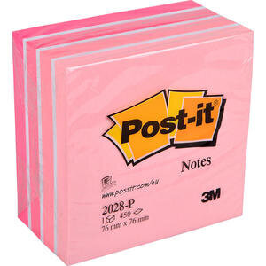 3M Post-it 2028 P Yapışkanlı Not Kağıdı 76 mm x 76 mm Pembe 450 Yaprak