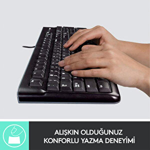 Logitech MK120 USB Kablolu Tam Boyutlu Türkçe Klavye Mouse Seti - Siyah buyuk 2