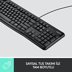 Logitech MK120 USB Kablolu Tam Boyutlu Türkçe Klavye Mouse Seti - Siyah buyuk 4