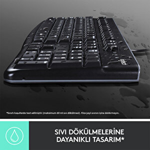 Logitech MK120 USB Kablolu Tam Boyutlu Türkçe Klavye Mouse Seti - Siyah buyuk 5
