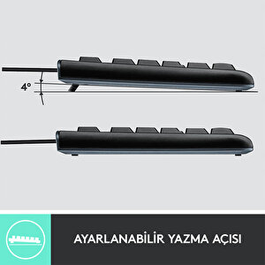 Logitech MK120 USB Kablolu Tam Boyutlu Türkçe Klavye Mouse Seti - Siyah buyuk 7