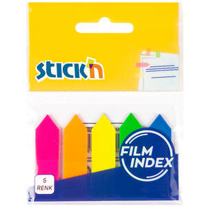 Hopax Stickn Yapışkanlı Not Kağıdı 45 x 12 Ok Şekilli 25 Yaprak 5 Renk