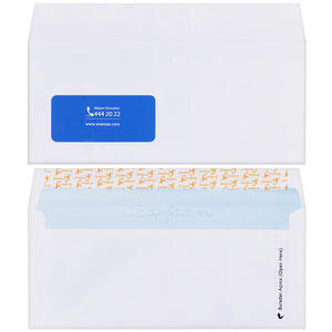 Avansas Diplomat Zarf 1.Hamur Pencereli 110 gr 10.5 cm x 24 cm 100'lü Paket