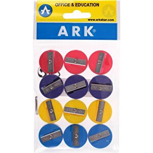Ark 1366 Kalemtıraş Yuvarlak Karışık Renk 12'li Paket buyuk 2