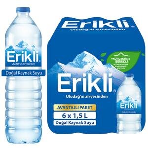 Erikli Doğal Kaynak Suyu 1,5 litre Pet Şişe 6'lı