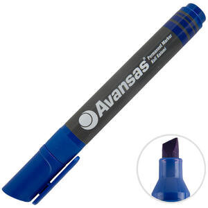 Avansas 908 Permanent Marker Koli Kalemi Kesik Uçlu Mavi