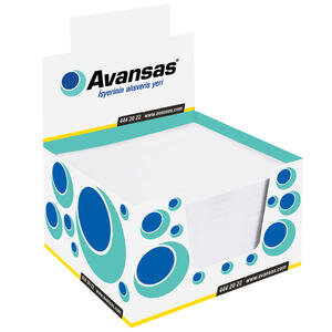Avansas Beyaz Küp Not Kağıdı 8 cm x 8 cm