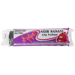 Kazanç Ağır Sanayi Çöp Torbası Jumbo Boy 80 cm x 110 cm Siyah 10'lu Paket
