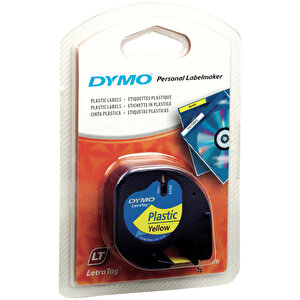 Dymo LetraTag Plastik Şerit (12mm x 4 mt) - Sarı (59423) buyuk 2