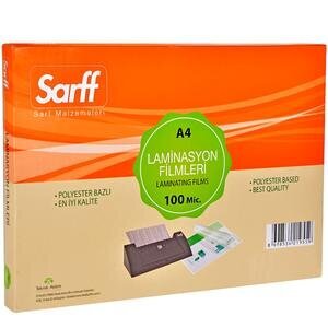 Sarff Laminasyon Filmi 100 Mikron Şeffaf  A4 100’lü Kutu
