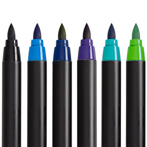 Edding E-4200 Porselen Kalemi Fırça Uçlu Soğuk Renkler 6'lı Paket buyuk 2