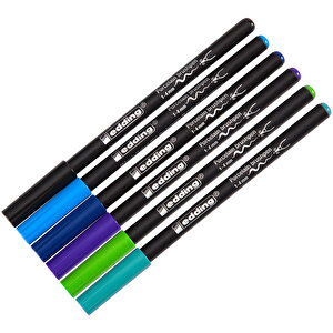 Edding E-4200 Porselen Kalemi Fırça Uçlu Soğuk Renkler 6'lı Paket buyuk 4