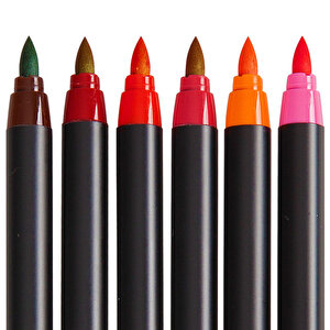 Edding 4200 Porselen Kalemi Fırça Uçlu Sıcak Renkler 6'lı Paket buyuk 2