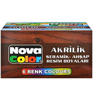 Nova Color Nc-180 Karışık Renkli Akrilik Boya 6'lı Paket buyuk 1