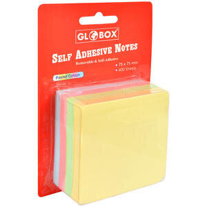 Globox Yapışkanlı Not Kağıdı 75 mm x 75 mm Pastel Renkler 400 Yaprak