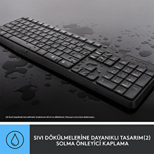 Logitech MK235 USB Kablosuz Türkçe Klavye Mouse Seti - Siyah buyuk 5