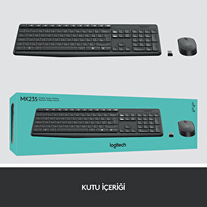 Logitech MK235 USB Kablosuz Türkçe Klavye Mouse Seti - Siyah buyuk 7