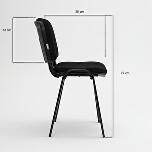 Avansas Comfort Çok Amaçlı 4'lü Misafir Sandalyesi Siyah buyuk 4