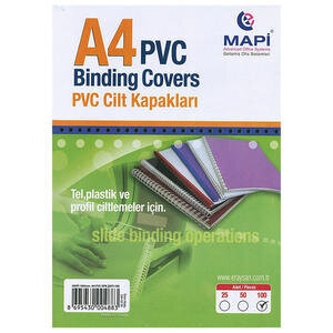 Mapi Cilt Kapak Pvc 160 Mikron Mavi A4 100'lü Paket