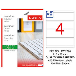 Tanex Tw-2370 Lazer Etiket 210 mm x 70 mm buyuk 1