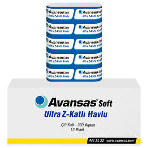Avansas Profesyonel Soft Ultra Lüx Z Katlama Kağıt Havlu 23 x 24 cm 200 Yaprak - 12'li