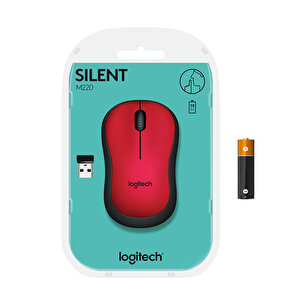 Logitech M220 Sessiz Kompakt Kablosuz Mouse - Kırmızı buyuk 5