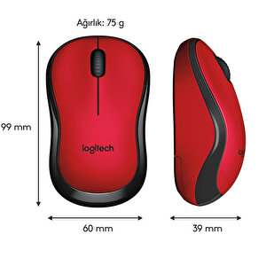 Logitech M220 Sessiz Kompakt Kablosuz Mouse - Kırmızı buyuk 6