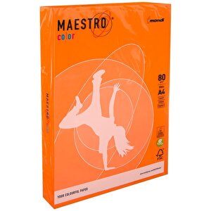 Maestro Color A4 Turuncu Fotokopi Kağıdı 80 gr 1 Paket (500 Sayfa) buyuk 1