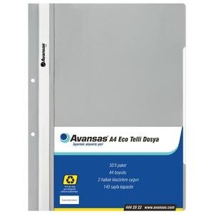 Avansas Eco Telli Dosya Gri A4 Boyut 50'li Paket