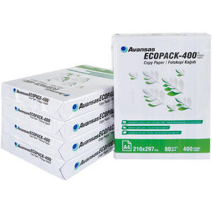 Avansas Ecopack-400 A4 Fotokopi Kağıdı 80 gr 1 Koli 5 Paket (2.000 Sayfa)