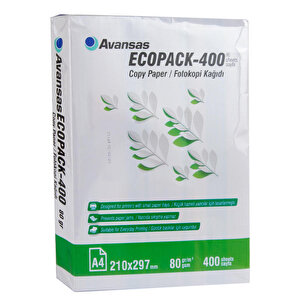 Avansas Ecopack-400 A4 Fotokopi Kağıdı 80 gr 1 Koli 5 Paket (2.000 Sayfa) buyuk 3