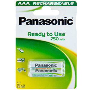 Panasonic 750 mAh Şarj Edilebilir AAA İnce Kalem Pil 2'li Paket buyuk 1