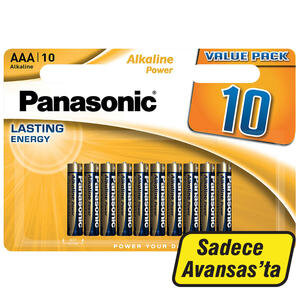 Panasonic Power Alkalin AAA İnce Kalem Pil 10'lu Paket