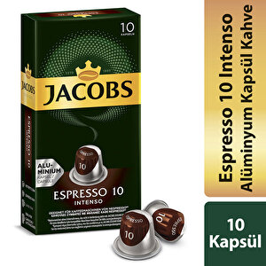Jacobs Espresso 10 Intenso Kapsül Kahve 10'lu (Nespresso Uyumlu) buyuk 1