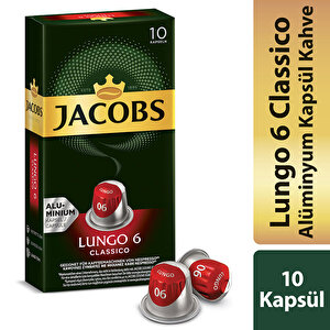 Jacobs Lungo 6 Classico Kapsül Kahve 10'lu (Nespresso Uyumlu) buyuk 1