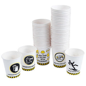 Only Karton Bardak İş Güvenliği Baskılı 7 oz 50'li Paket