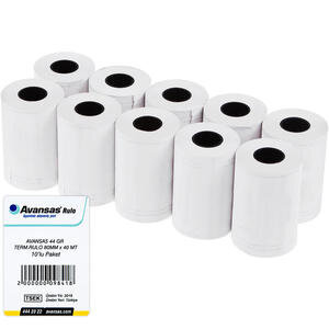 Avansas Yazarkasa / Pos Rulosu 80 mm x 40 m 44 gr/m² 10'lu Paket