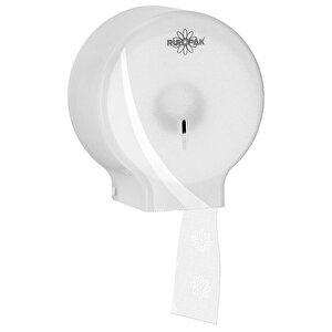 Rulopak R-1310 Modern Mini Jumbo Tuvalet Kağıdı Dispenseri Transparan Beyaz buyuk 1