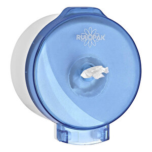 Rulopak R-3015 Modern Cimri İçten Çekmeli Tuvalet Kağıdı Dispenseri Transparan Mavi buyuk 1