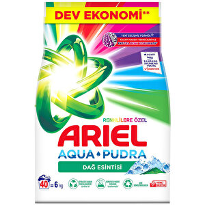 Ariel Aqua+Pudra Toz Çamaşır Deterjanı Renkli 6 KG buyuk 1