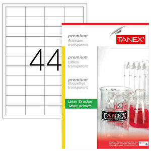 Tanex Tw-2044 Şeffaf Etiket 48,5 mm x 25,4 mm buyuk 1