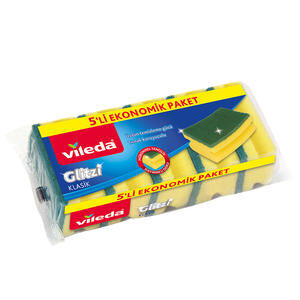 Vileda Yeşil Oluklu Sünger 5'li Paket