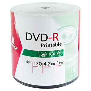 Iomega IDSP100PR DVD-R Printable 16X 4.7 GB Robotik 100'lü Paket buyuk 1