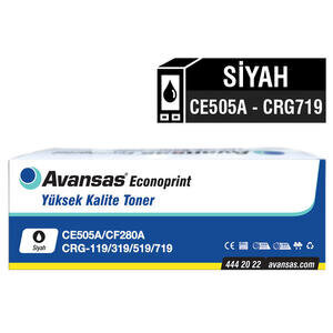 Avansas Econoprint Hp CE505A & Canon CRG-719 Siyah Muadil Toner 505A/05A