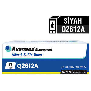 Avansas Econoprint HP Q2612A & Canon FX9 FX10 Siyah Muadil Toner