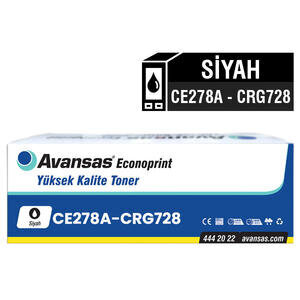 Avansas Econoprint HP CE278A  & Canon CRG-728 Siyah Muadil Toner 278A / 78A
