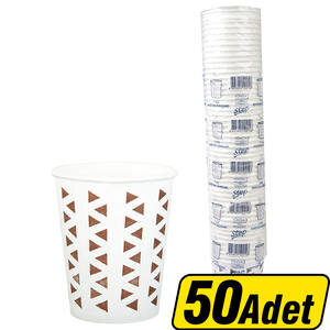 Step Üçgen Desenli Karton Bardak 7 oz 50'li Paket