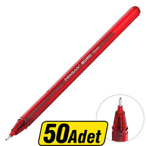 Pensan 2270 Büro Tükenmez Kalem Kırmızı 50'li Paket