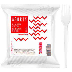 Asorty Plastik Eko Çatal 100'lü